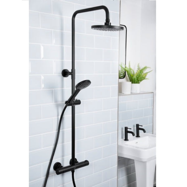 Bristan Buzz Bar Shower Valve With Adjustable Rigid Riser Diverter - Black