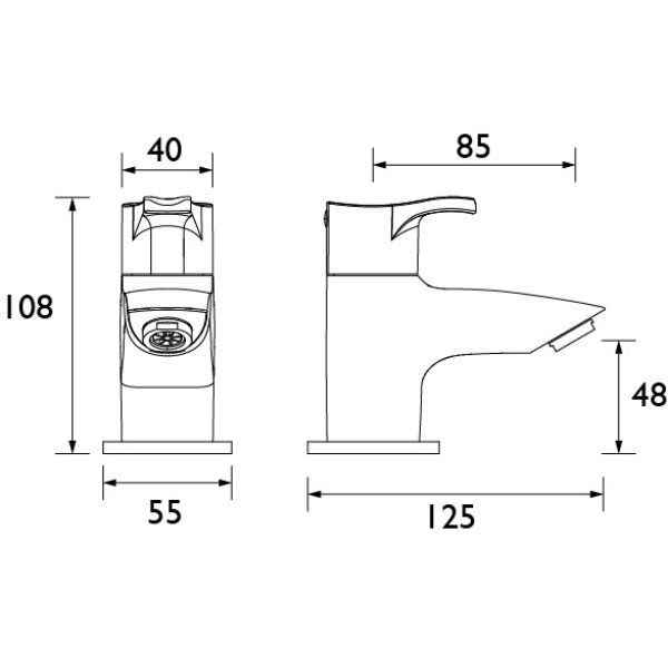 Bristan Capri Bath Pillar Taps - Chrome