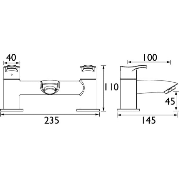 Bristan Capri Bath Filler Tap - Chrome