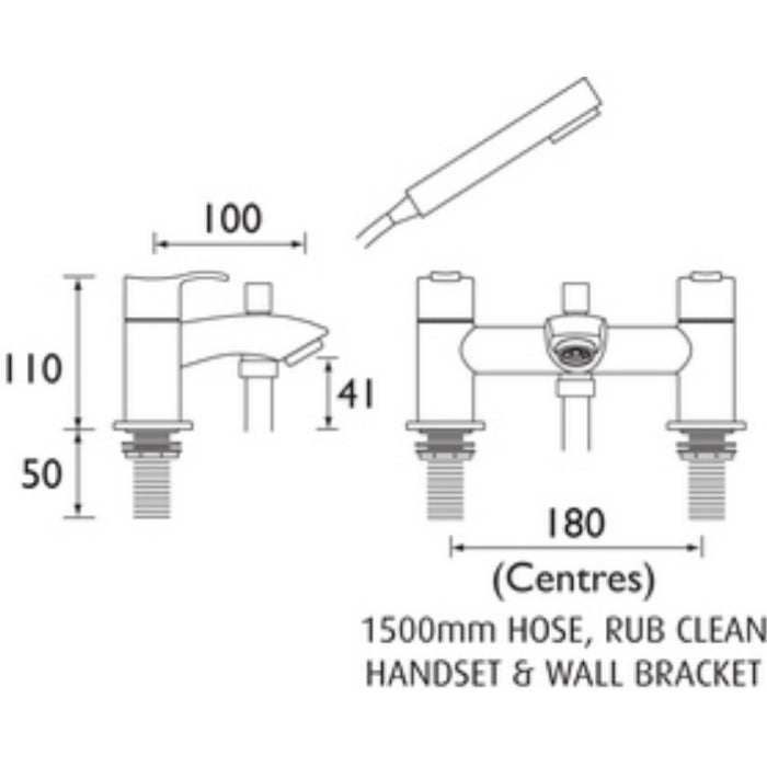 Bristan Capri Bath Shower Mixer Tap - Chrome