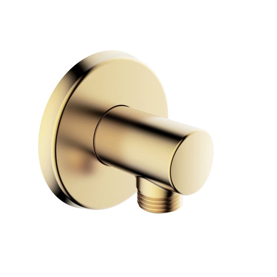 Bristan Wall Mounted Round Shower Wall Outlet Elbow - Brushed Brass