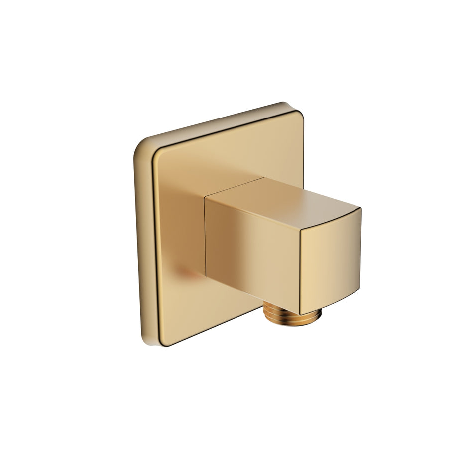 Bristan ABS Wall Mounted Square Shower Wall Outlet Elbow - Brushed Brass