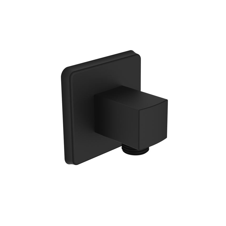 Bristan ABS Wall Mounted Square Shower Wall Outlet Elbow - Black
