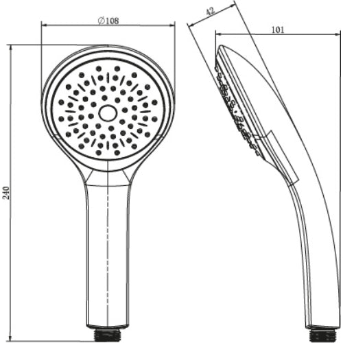 Bristan Casino Single Function Large Shower Handset - Chrome