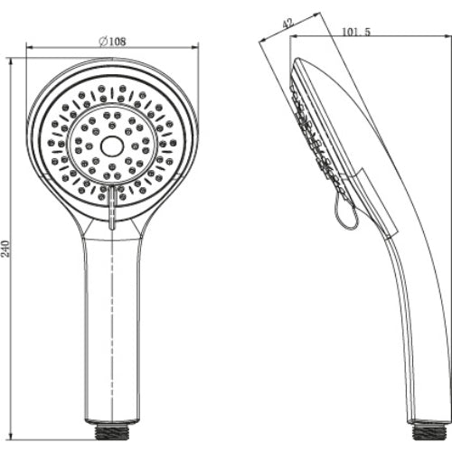 Bristan Casino 3 Function Large Shower Handset - Chrome