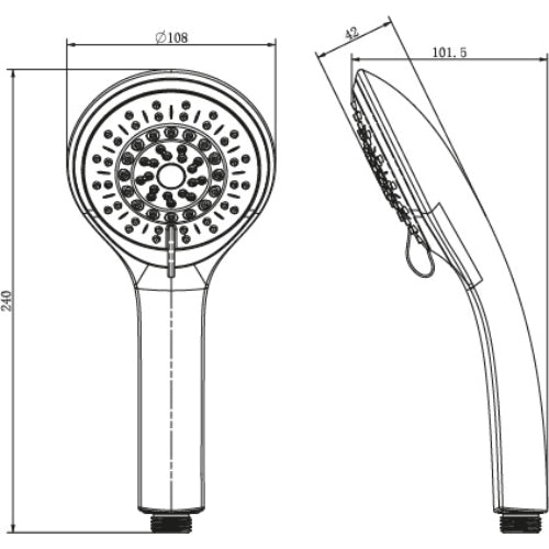 Bristan Casino 5 Function Large Shower Handset - Chrome