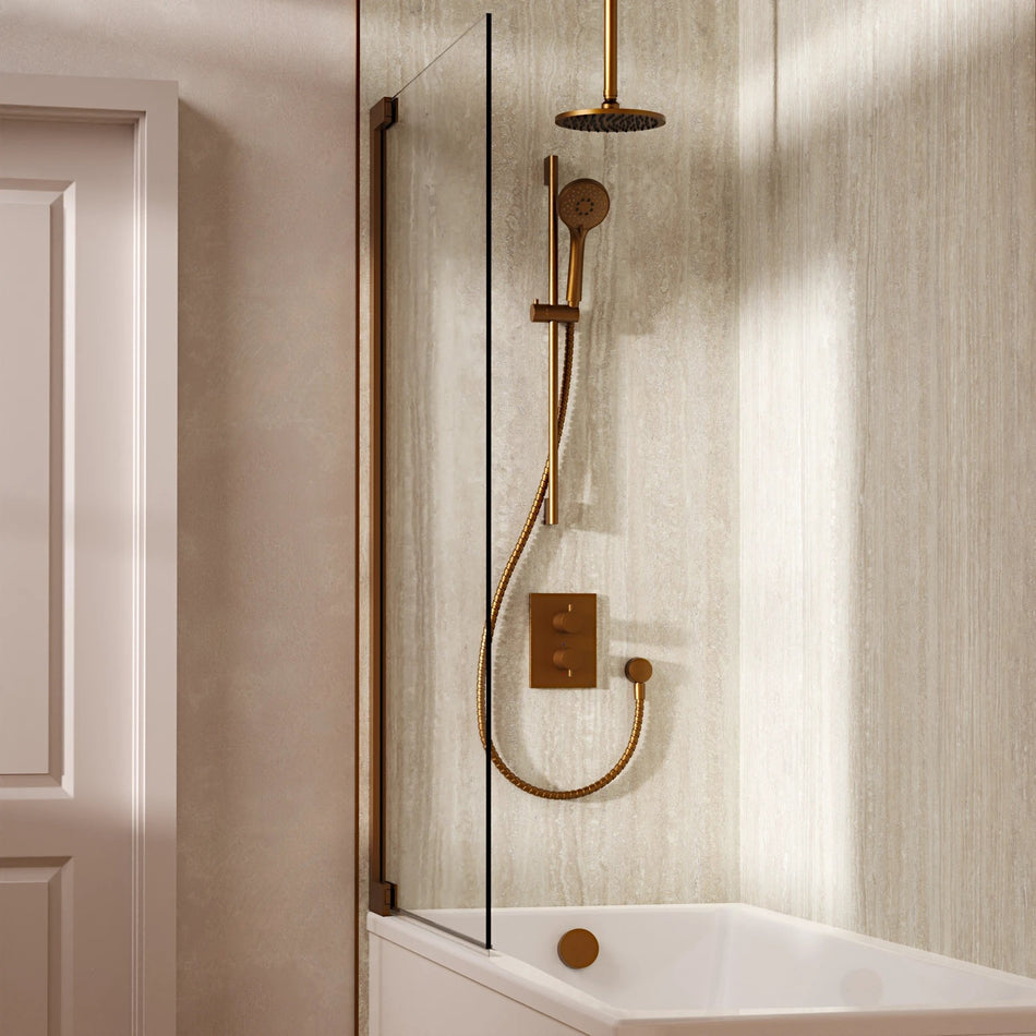 Crosswater Mpro 3 Outlet Thermostatic Concealed Shower Set 10 With 200mm Head and Ceiling Mounted Arm - Brushed Bronze