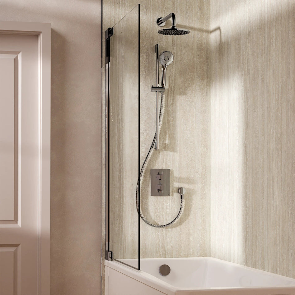 Crosswater Mpro 3 Outlet Thermostatic Concealed Shower Set 10 With 200mm Head and Wall Mounted Arm - Chrome