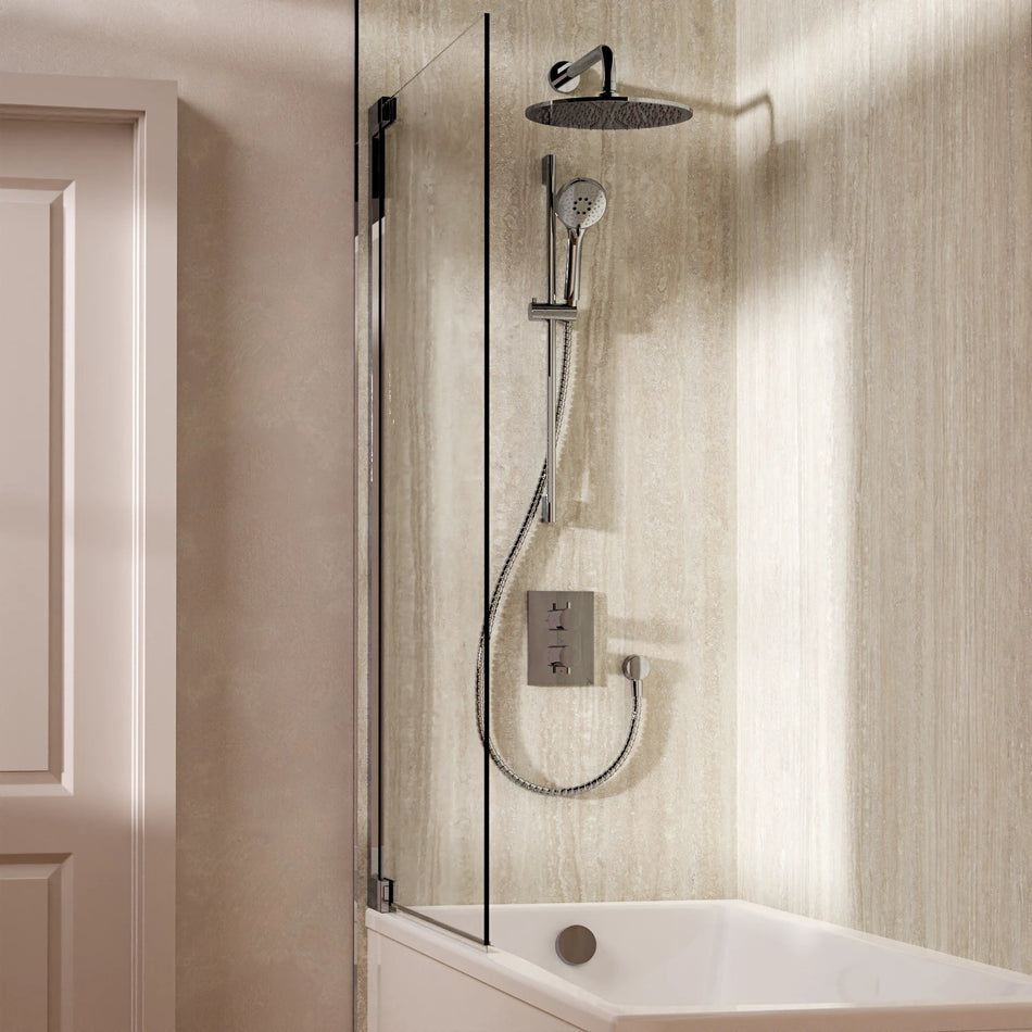 Crosswater Mpro 3 Outlet Thermostatic Concealed Shower Set 10 With 300mm Head and Wall Mounted Arm - Chrome