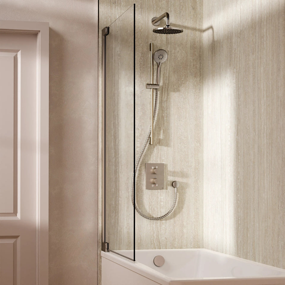 Crosswater Mpro 3 Outlet Thermostatic Concealed Shower Set 10 With 200mm Head and Wall Mounted Arm - Brushed Nickel