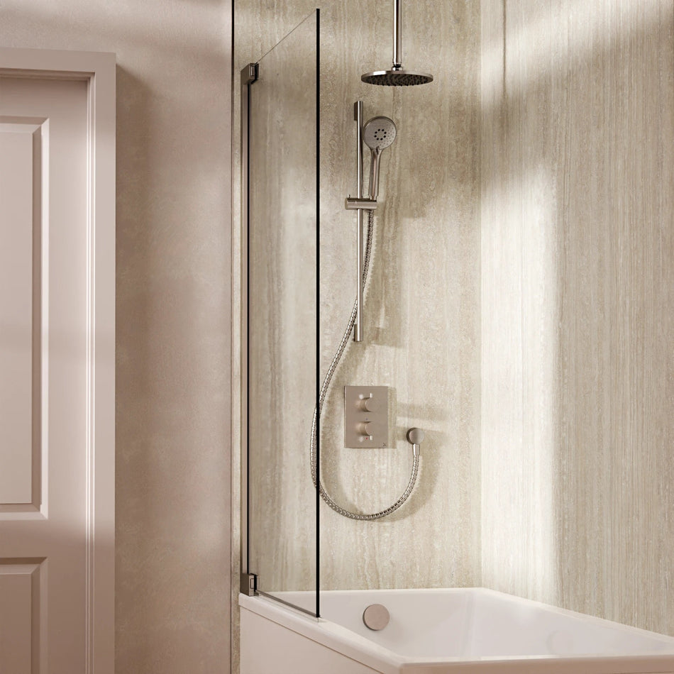 Crosswater Mpro 3 Outlet Thermostatic Concealed Shower Set 10 With 200mm Head and Ceiling Mounted Arm - Brushed Nickel