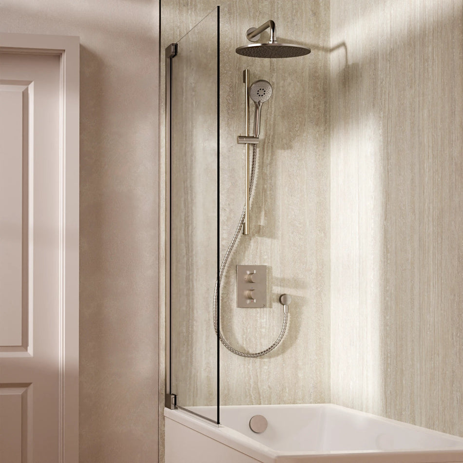 Crosswater Mpro 3 Outlet Thermostatic Concealed Shower Set 10 With 300mm Head and Wall Mounted Arm - Brushed Nickel