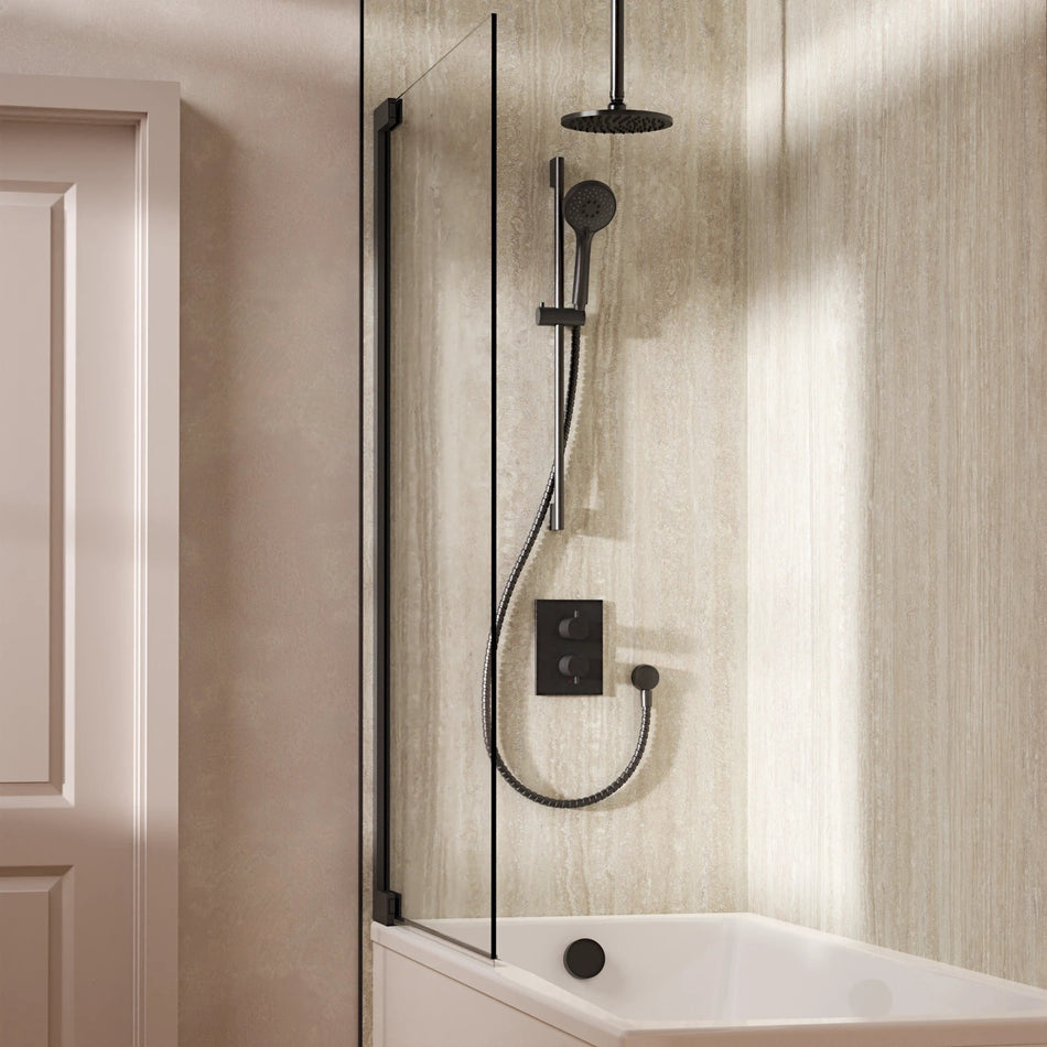 Crosswater Mpro 3 Outlet Thermostatic Concealed Shower Set 10 With 200mm Head and Ceiling Mounted Arm - Slate