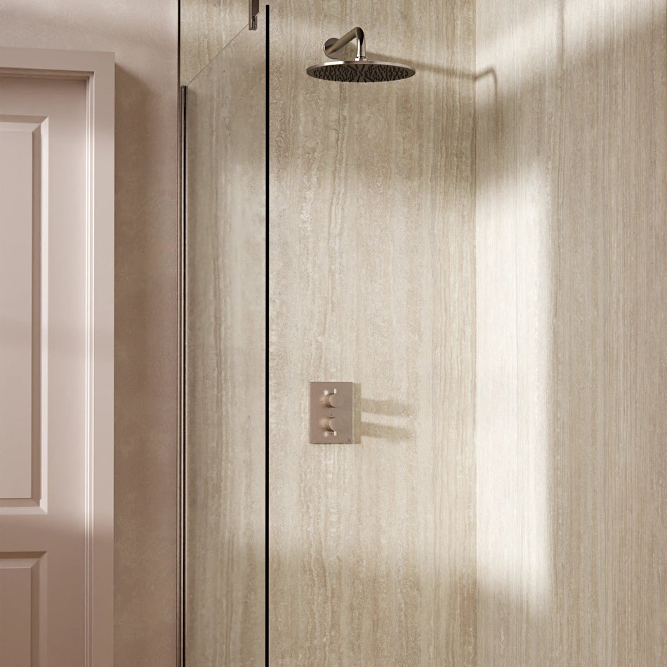 Crosswater Mpro 1 Outlet Thermostatic Concealed Shower Set 1 With 300mm Head and Wall Mounted Arm - Brushed Nickel