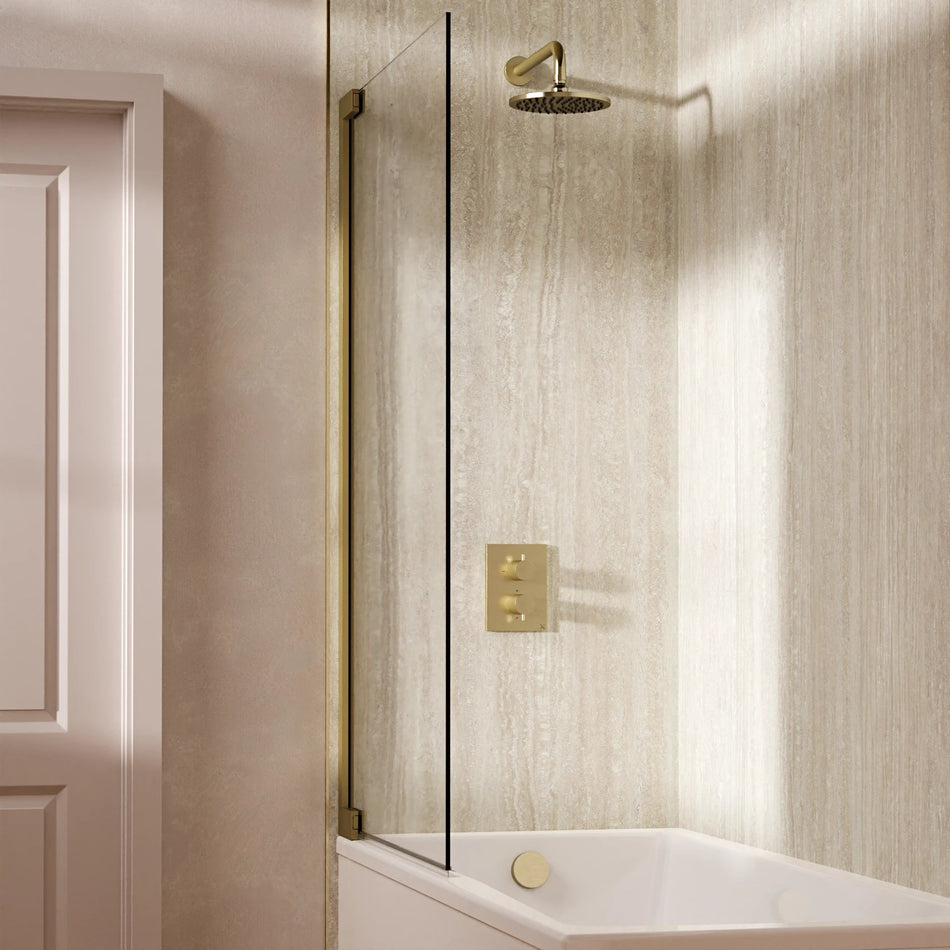 Crosswater Mpro 2 Outlet Thermostatic Concealed Shower Set 7 With 200mm Head and Wall Mounted Arm - Brushed Brass