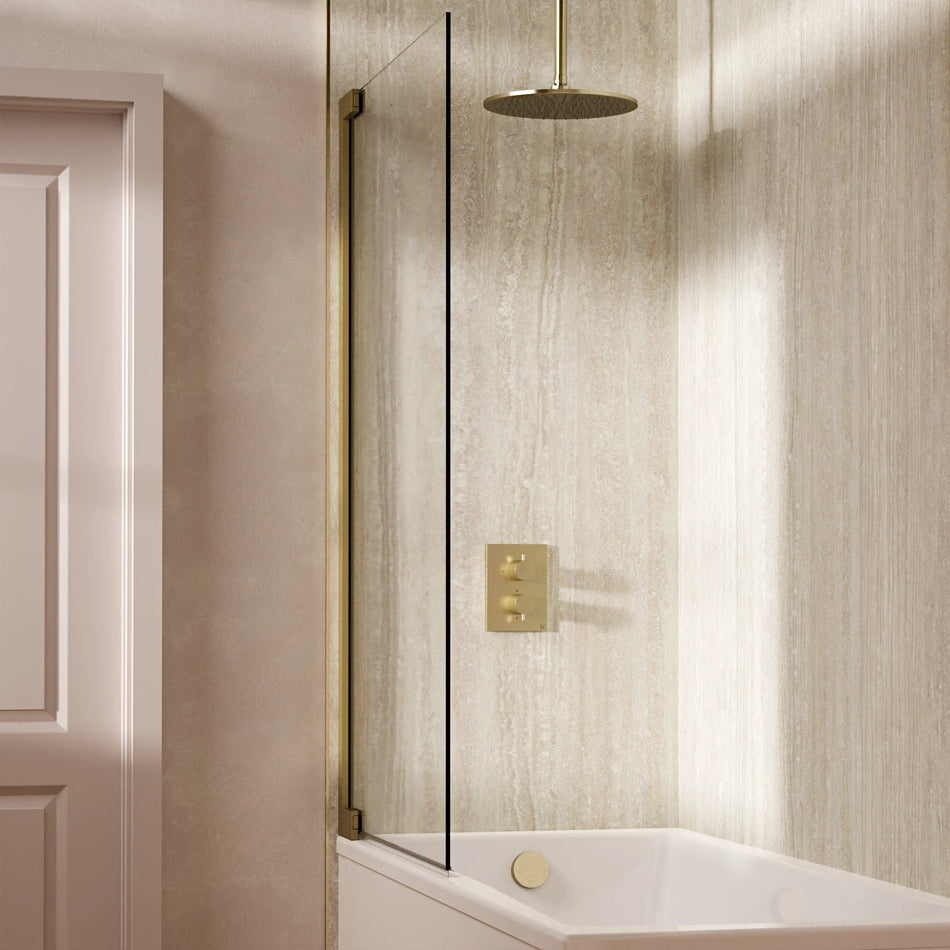 Crosswater Mpro 2 Outlet Thermostatic Concealed Shower Set 7 With 300mm Head and Ceiling Mounted Arm - Brushed Brass