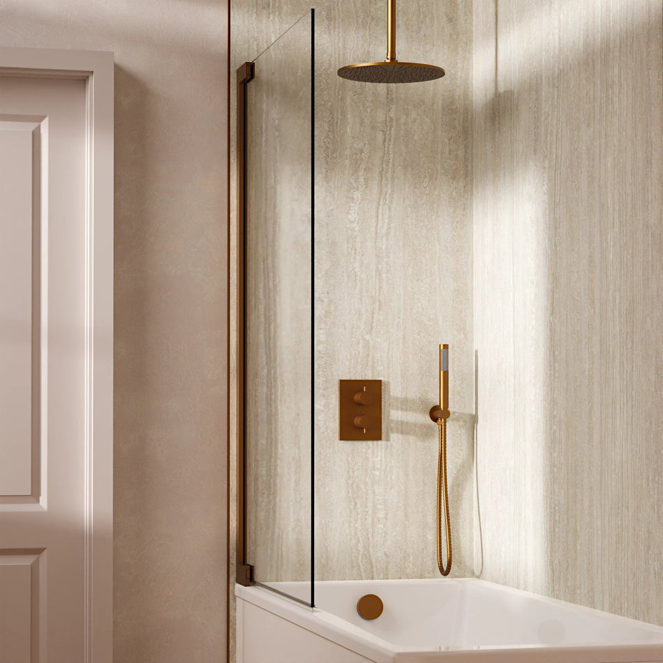 Crosswater Mpro 3 Outlet Thermostatic Concealed Shower Set 9 With 300mm Head and Ceiling Mounted Arm - Brushed Bronze