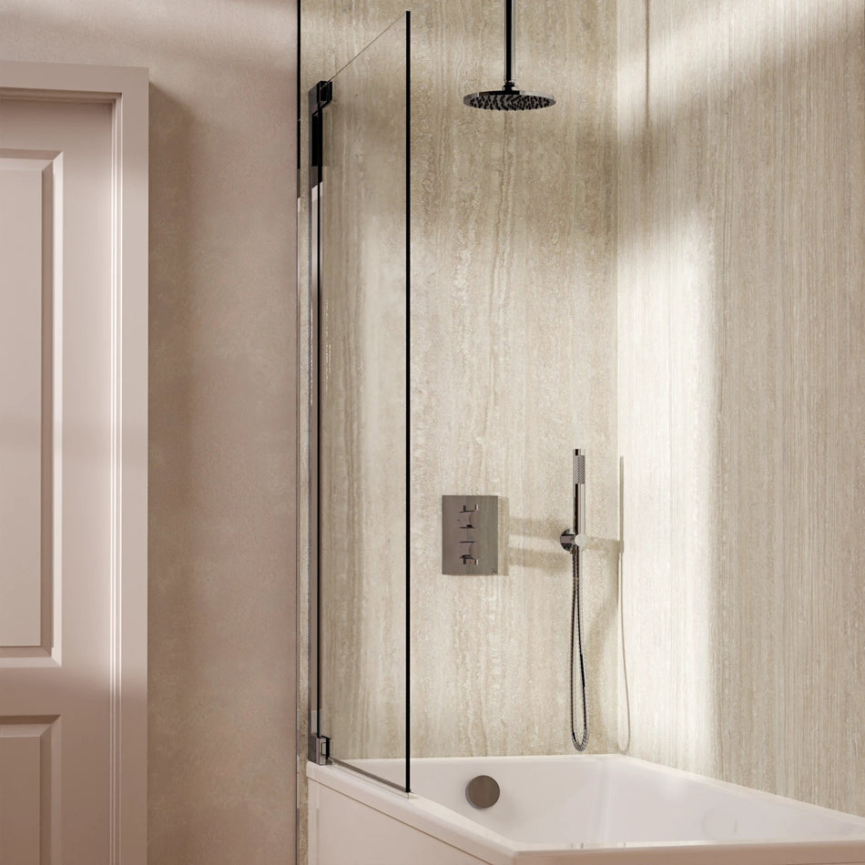 Crosswater Mpro 3 Outlet Thermostatic Concealed Shower Set 9 With 200mm Head and Ceiling Mounted Arm - Chrome