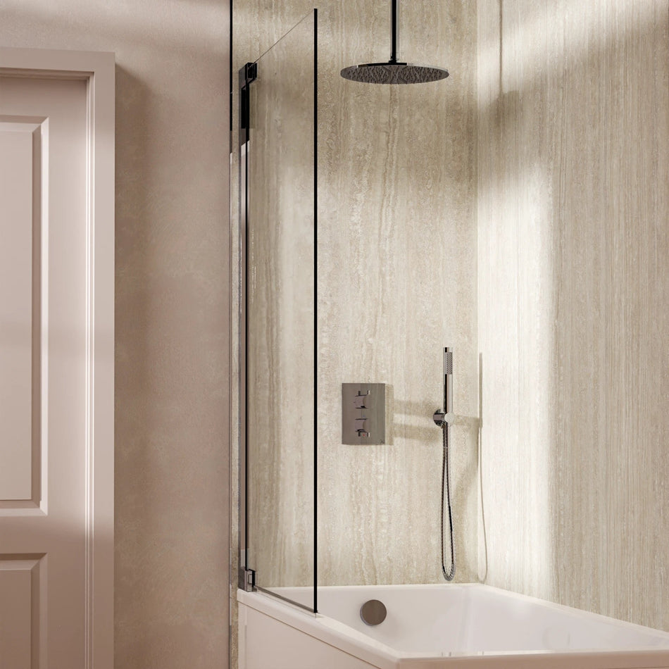Crosswater Mpro 3 Outlet Thermostatic Concealed Shower Set 9 With 300mm Head and Ceiling Mounted Arm - Chrome