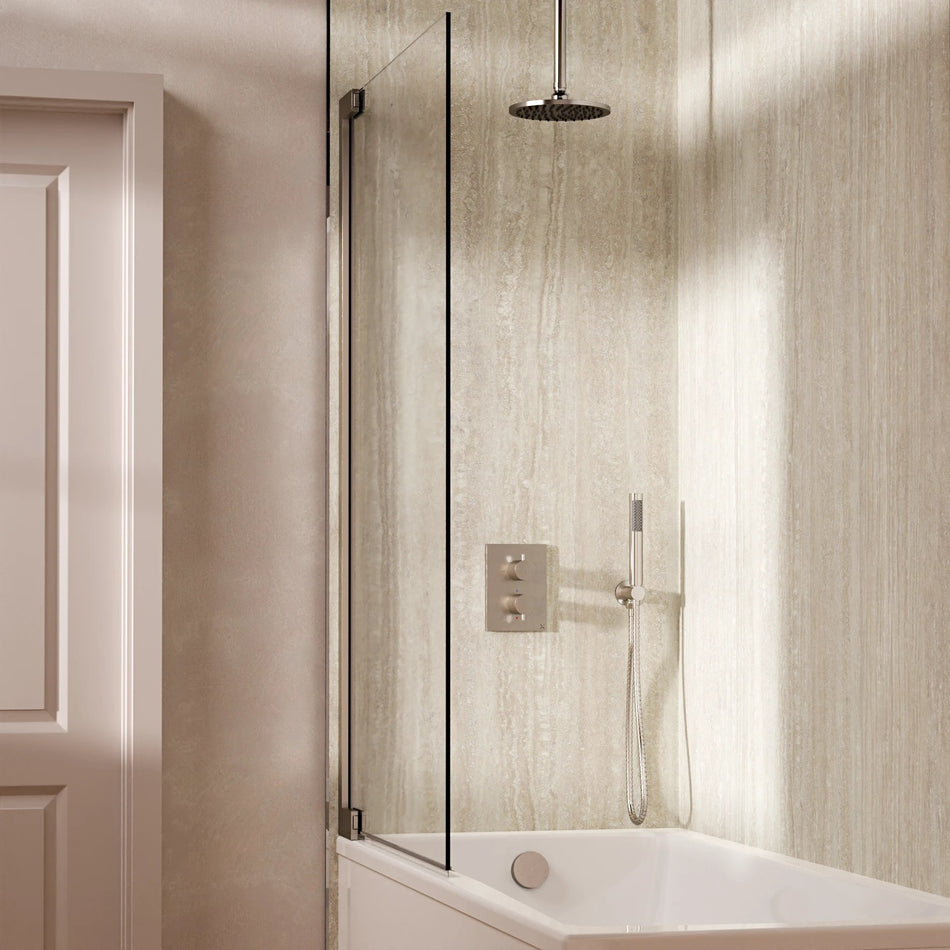 Crosswater Mpro 3 Outlet Thermostatic Concealed Shower Set 9 With 200mm Head and Ceiling Mounted Arm - Brushed Nickel