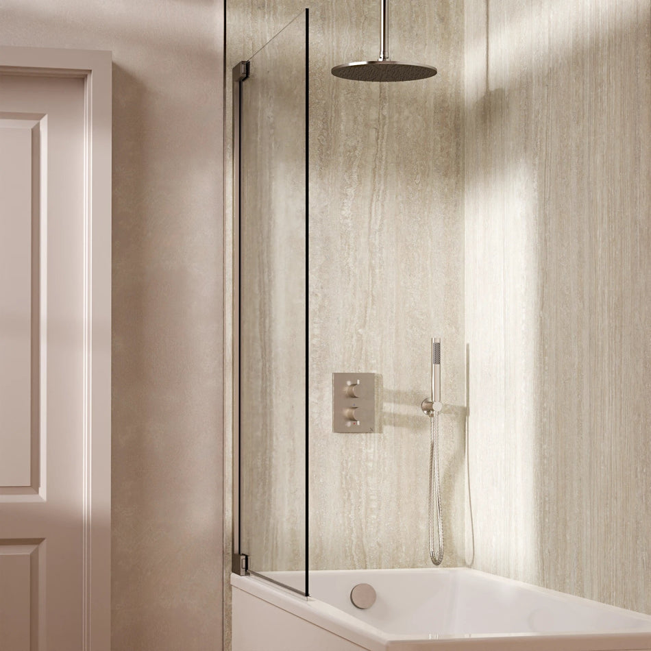 Crosswater Mpro 3 Outlet Thermostatic Concealed Shower Set 9 With 300mm Head and Ceiling Mounted Arm - Brushed Nickel