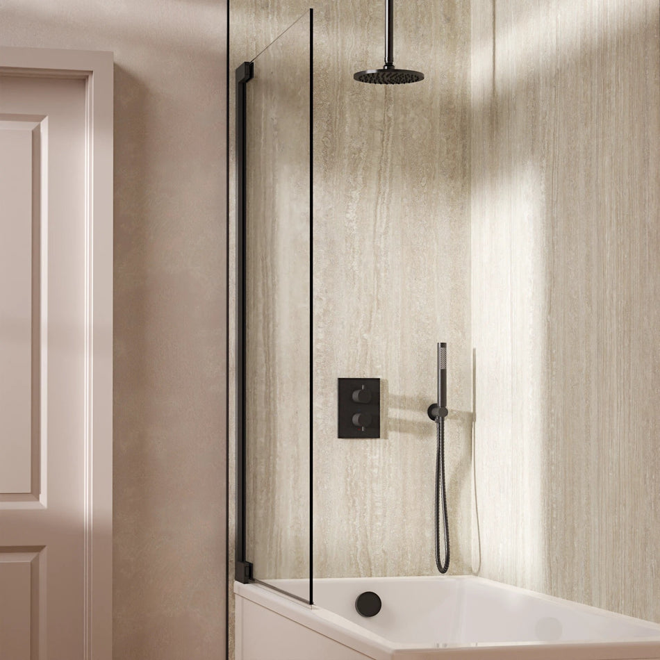 Crosswater Mpro 3 Outlet Thermostatic Concealed Shower Set 9 With 200mm Head and Ceiling Mounted Arm - Slate