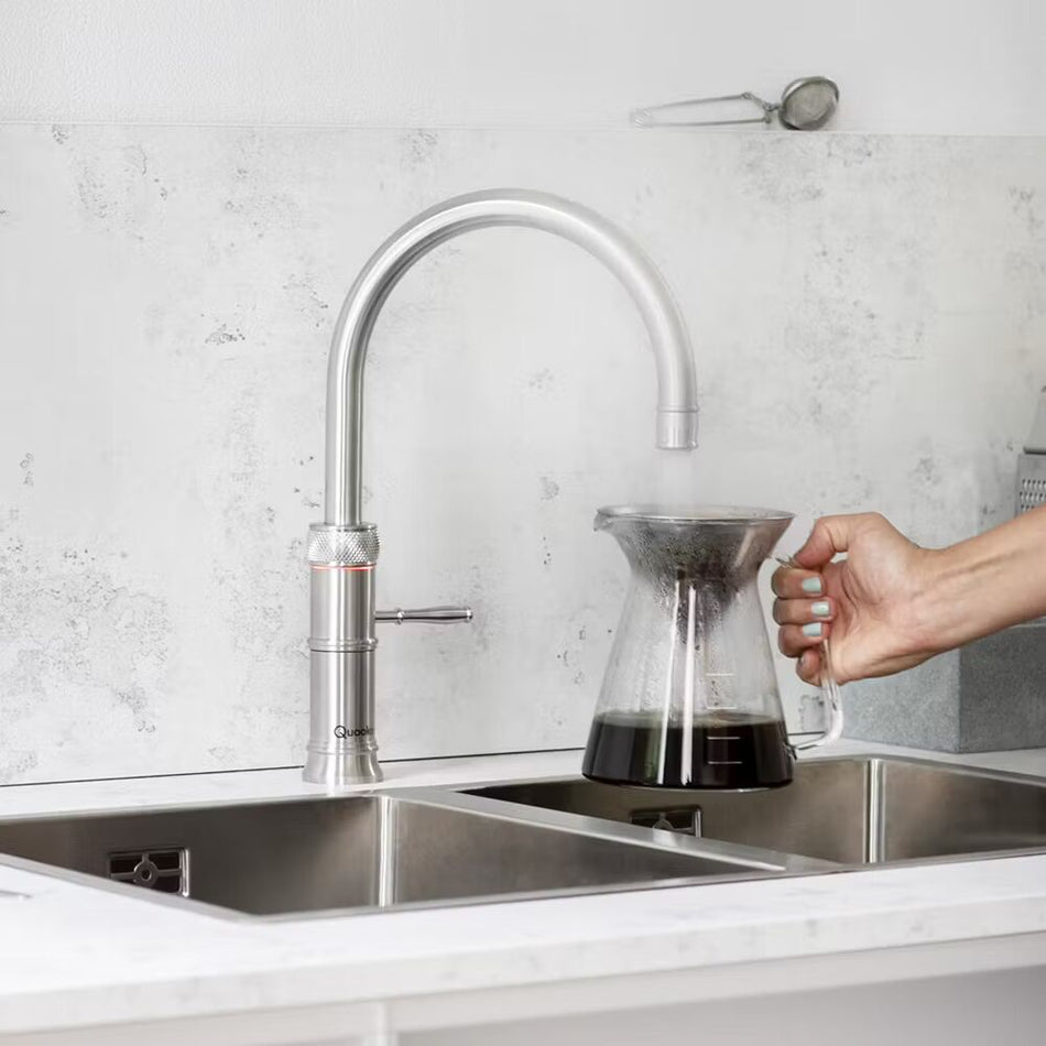 Quooker Classic Fusion Round Boiling Water Tap with Tank - Stainless Steel