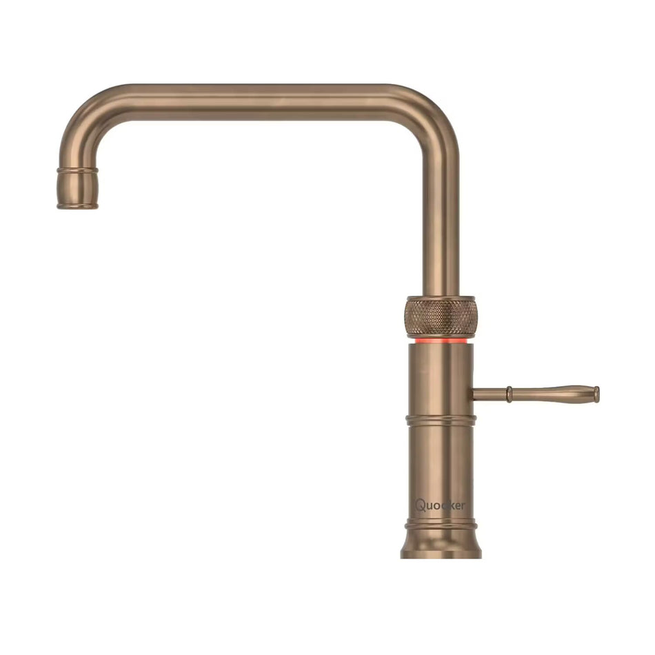 Quooker Classic Fusion Square Boiling Water Tap with Tank - Patinated Brass