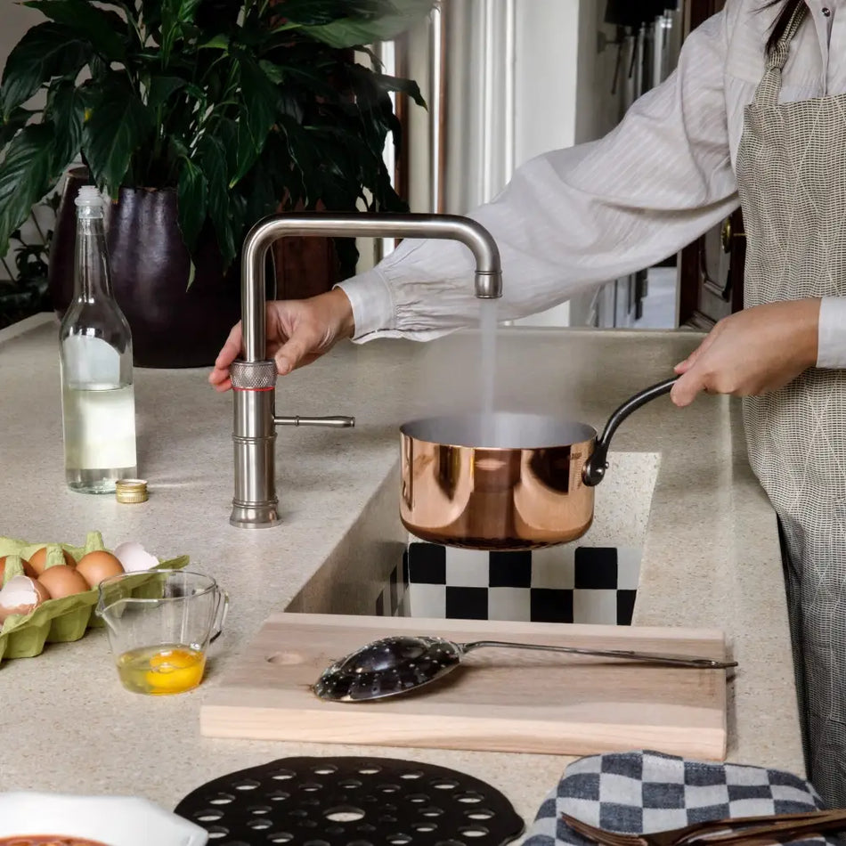 Quooker Classic Fusion Square Boiling Water Tap with Tank - Stainless Steel