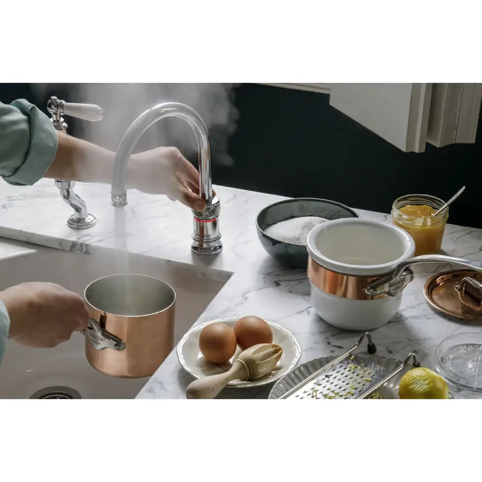 Quooker Classic Nordic Round Boiling Water Tap with Tank - Nickel