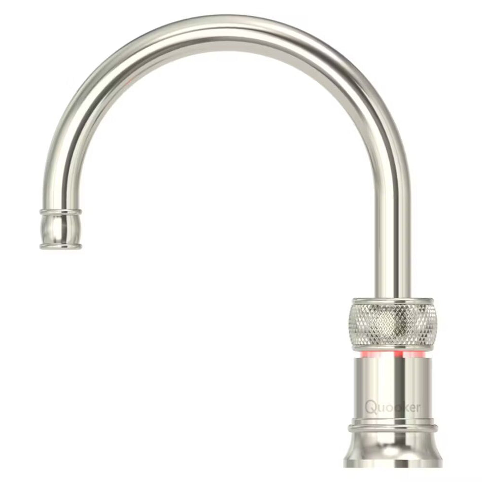 Quooker Classic Nordic Round Boiling Water Tap with Tank - Nickel