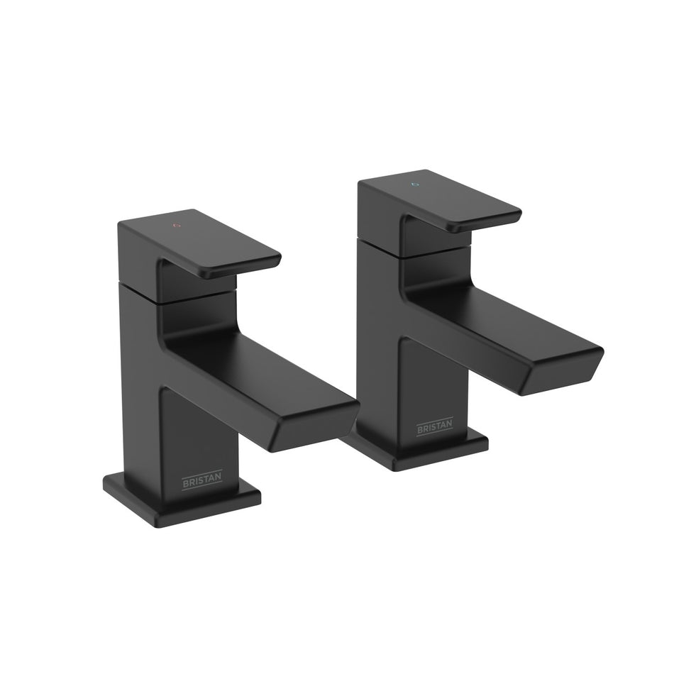 Bristan Cobalt Bath Pillar Taps - Matt Black