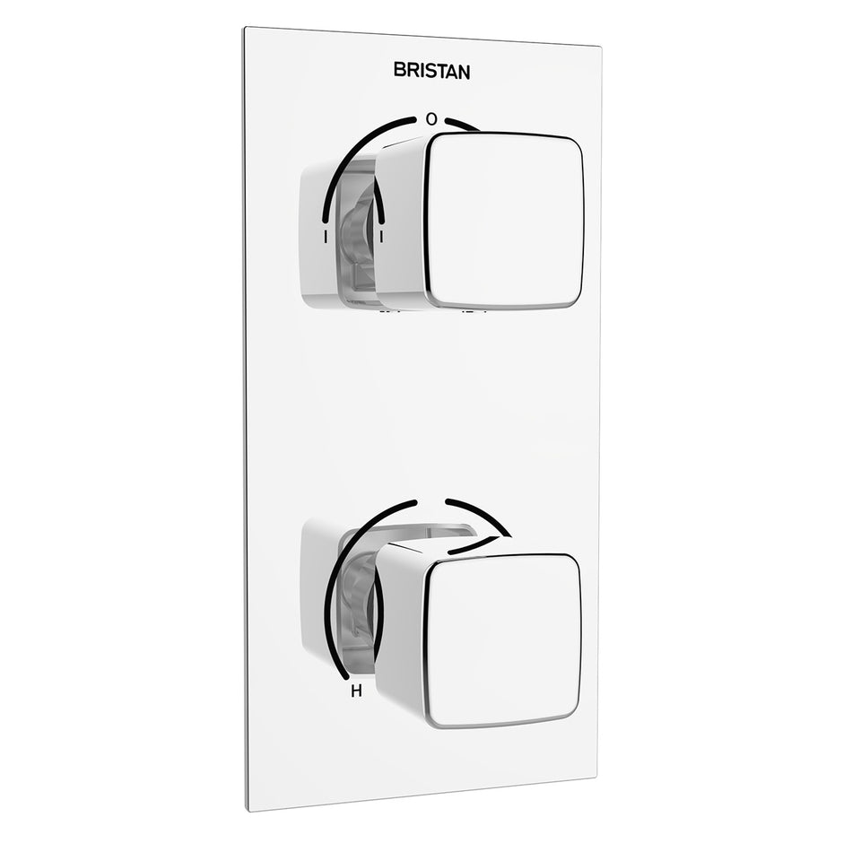 Bristan Cobalt Recessed Thermostatic Dual Control Shower Valve With Integral Diverter - Chrome