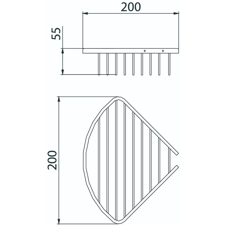 Bristan Closed Front Corner Fixed Wire Shower Basket - Chrome
