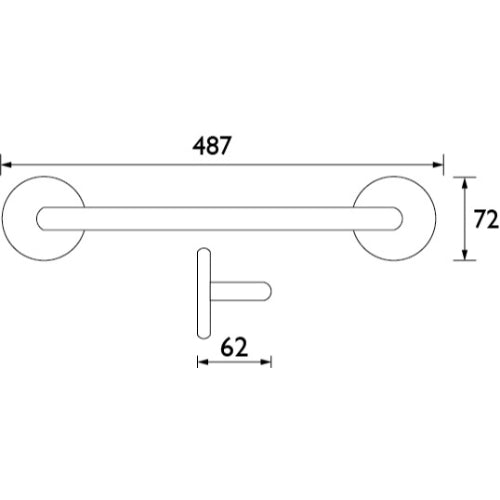 Bristan Grab Bar - 487mm Long - Chrome