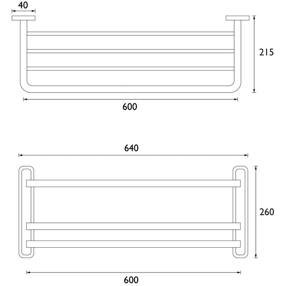 Bristan Tier Towel Shelf - Chrome