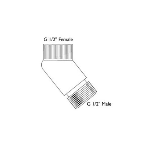 Bristan Angled Hose Connector - Chrome