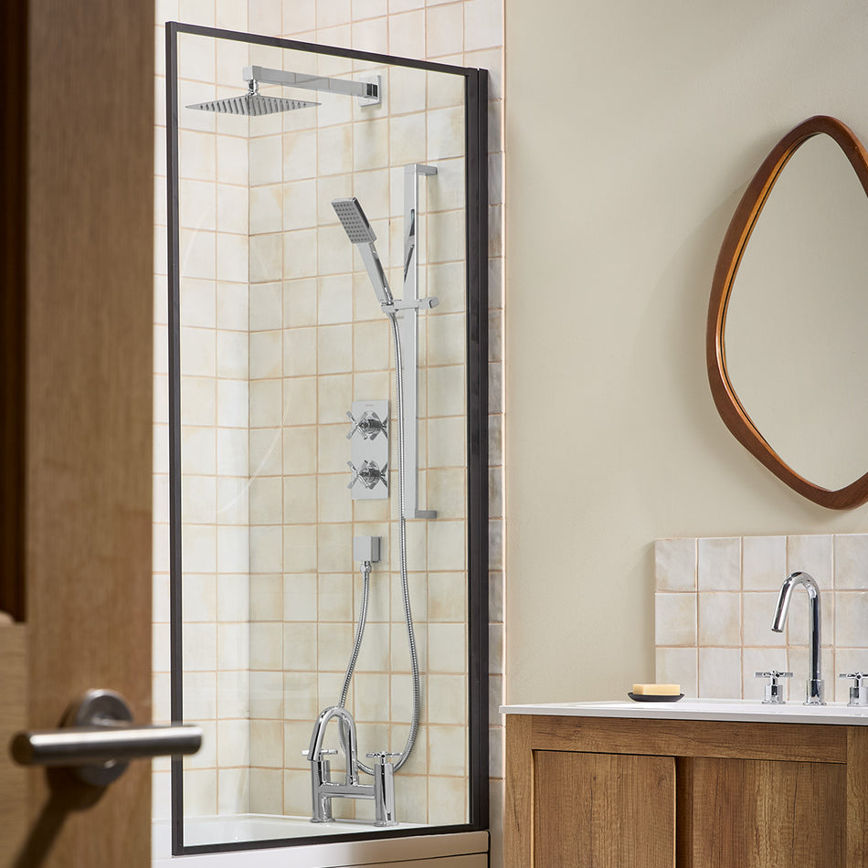 Bristan Cruzar 2 Outlet Thermostatic Concealed Shower Valve With Fixed Head And Handset - Chrome