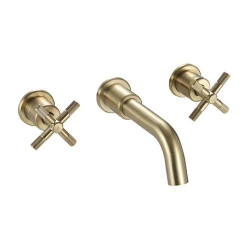 Bristan Cruzar 3 Hole Wall Mounted Bath Filler Tap - Brushed Brass