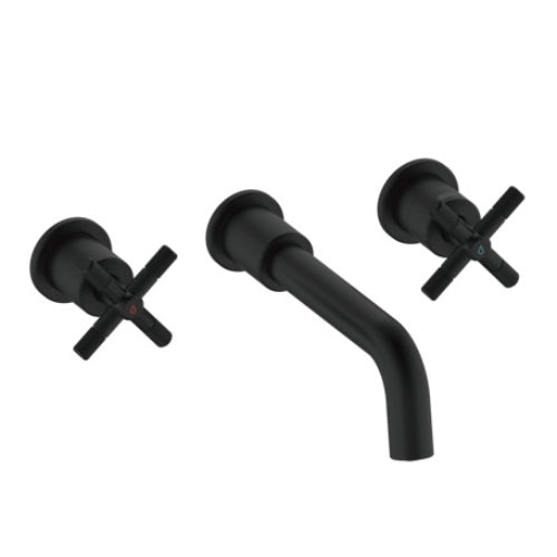 Bristan Cruzar 3 Hole Wall Mounted Bath Filler Tap - Matt Black