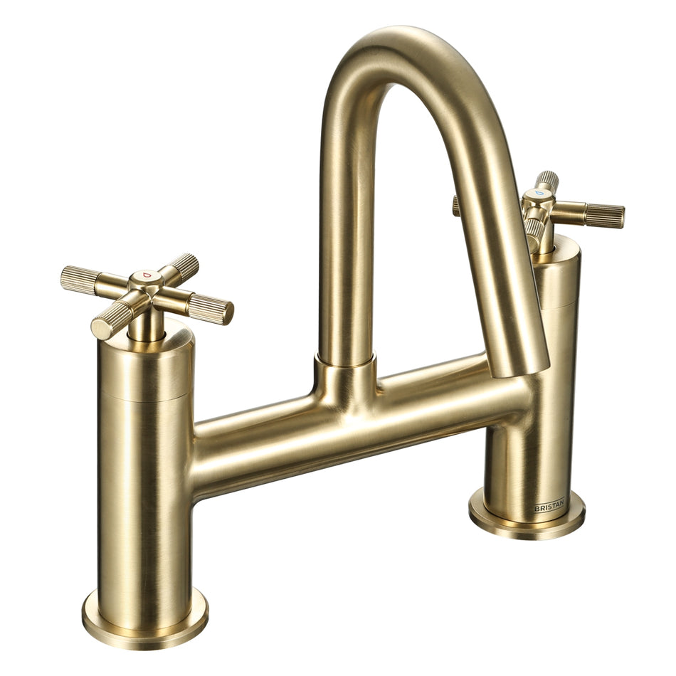 Bristan Cruzar Deck Mounted Bath Filler Tap - Brushed Brass