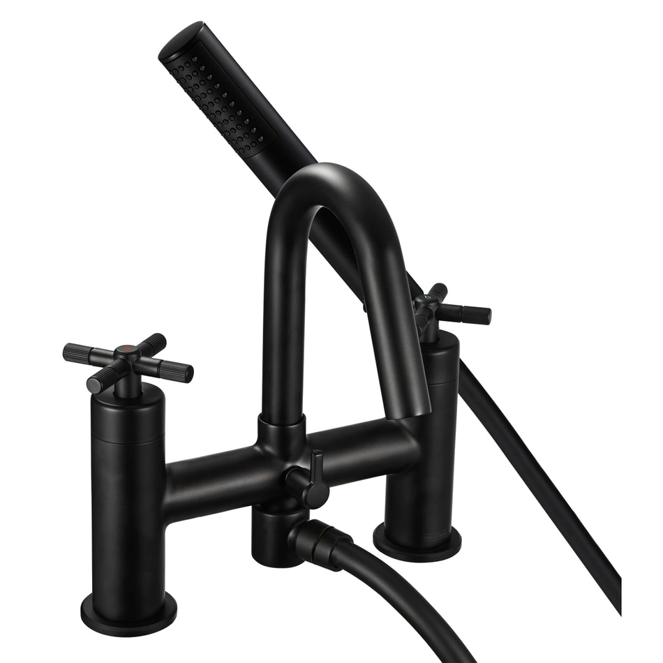 Bristan Cruzar Bath Shower Mixer Tap With Shower Handset and Hose - Matt Black