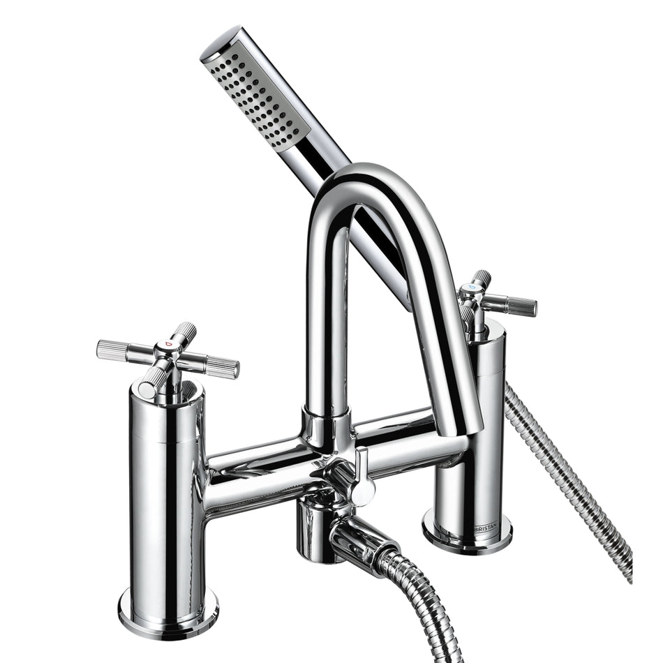 Bristan Cruzar Bath Shower Mixer Tap With Shower Handset and Hose - Chrome
