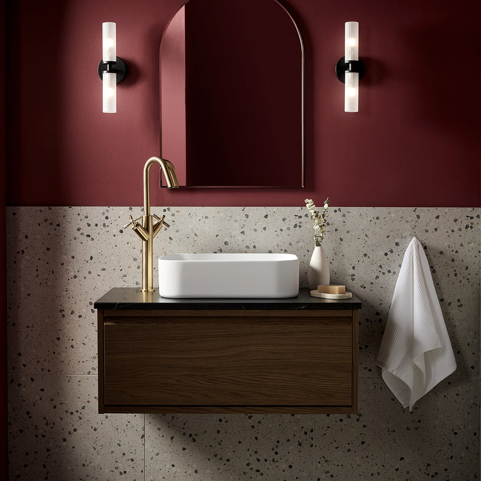 Bristan Cruzar Deck Mounted Tall Basin Mixer Tap - Brushed Brass