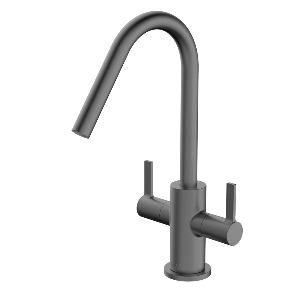 Bristan Cashew Deck Mounted Easyfit Monobloc Kitchen Mixer Tap - Gun Metal