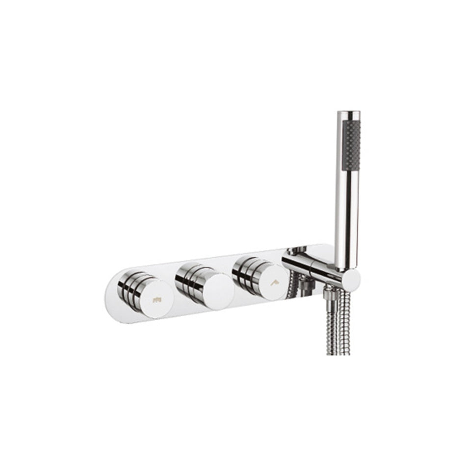 Crosswater Dial Central 2 Outlet Thermostatic Concealed Shower Valve With Handset - Chrome