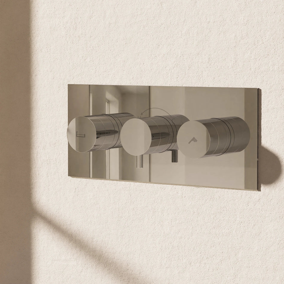 Crosswater Dial Kai 2 Outlet Thermostatic Bath Concealed Shower Valve - Chrome