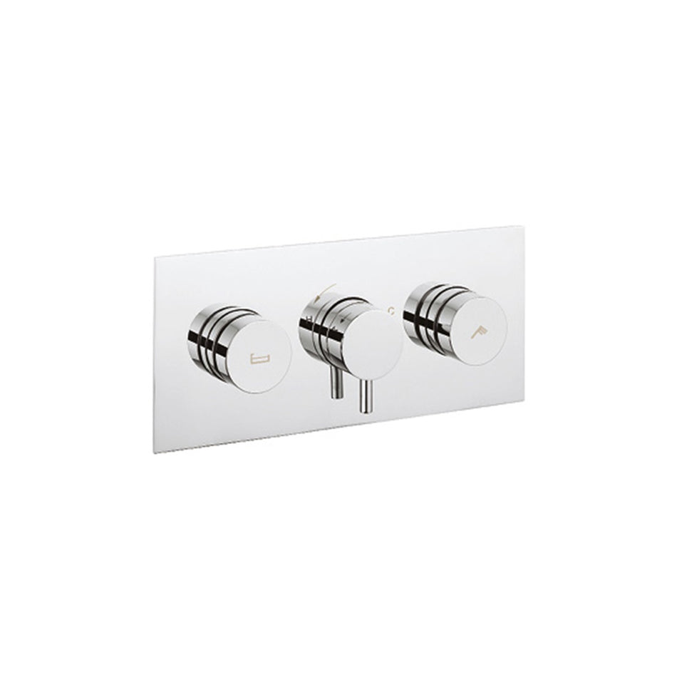 Crosswater Dial Kai 2 Outlet Thermostatic Bath Concealed Shower Valve - Chrome