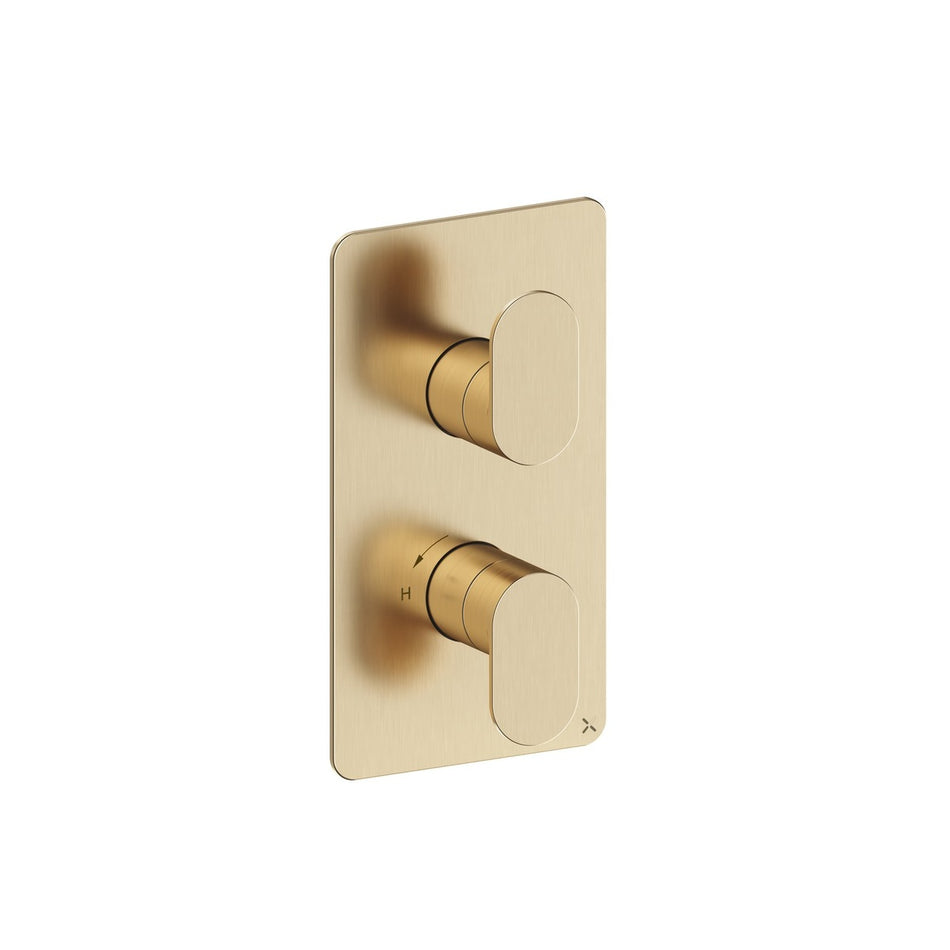 Crosswater Drift 1 Outlet Thermostatic Concealed Shower Valve - Brushed Brass