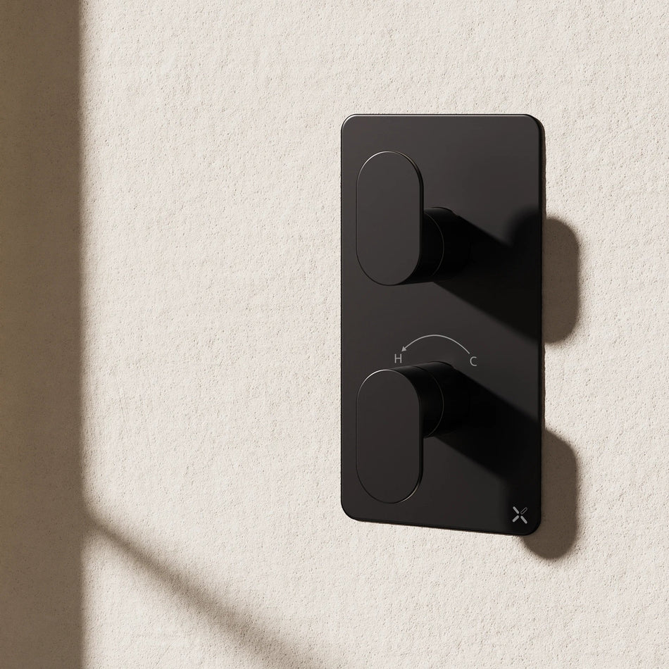 Crosswater Drift 1 Outlet Thermostatic Concealed Shower Valve - Matt Black
